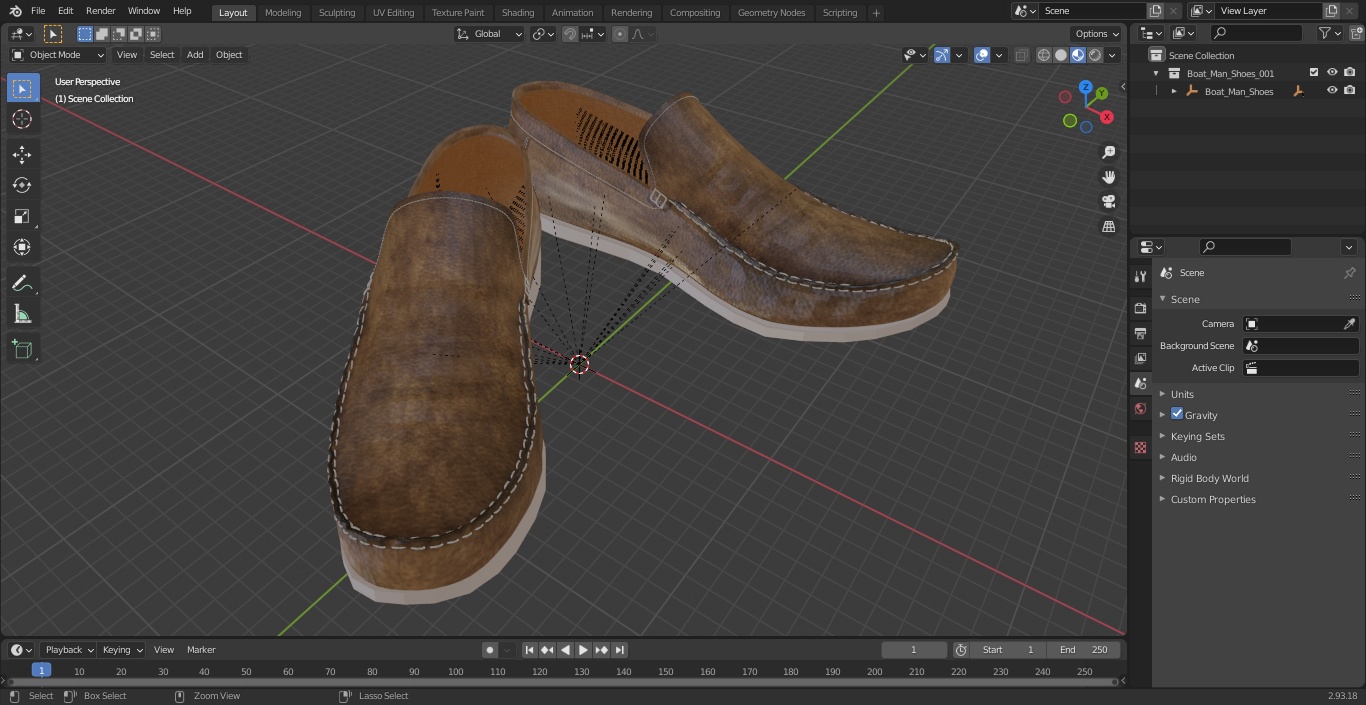 Boat Man Shoes 3D model