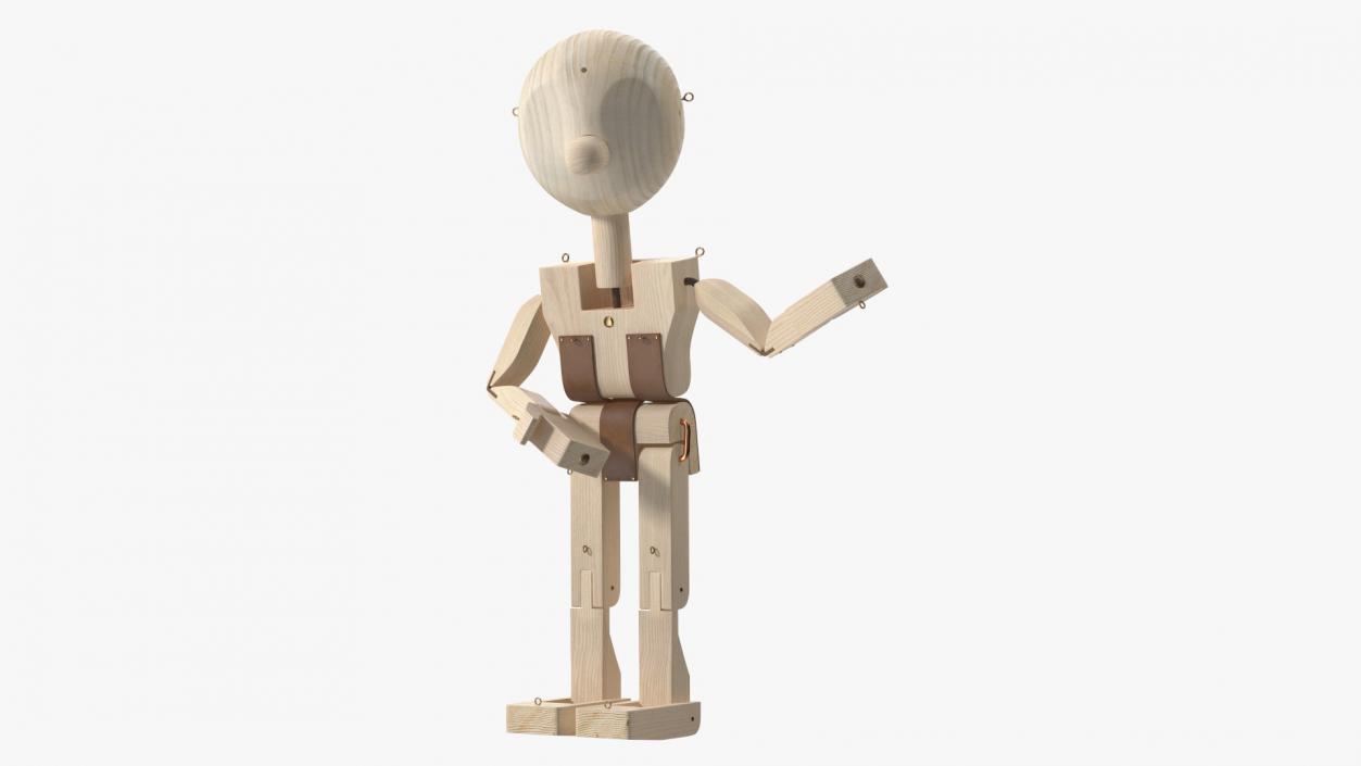 3D Raw Wooden Character Rigged for Maya