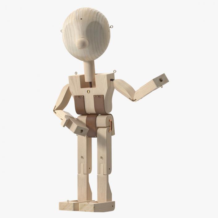 3D Raw Wooden Character Rigged for Maya