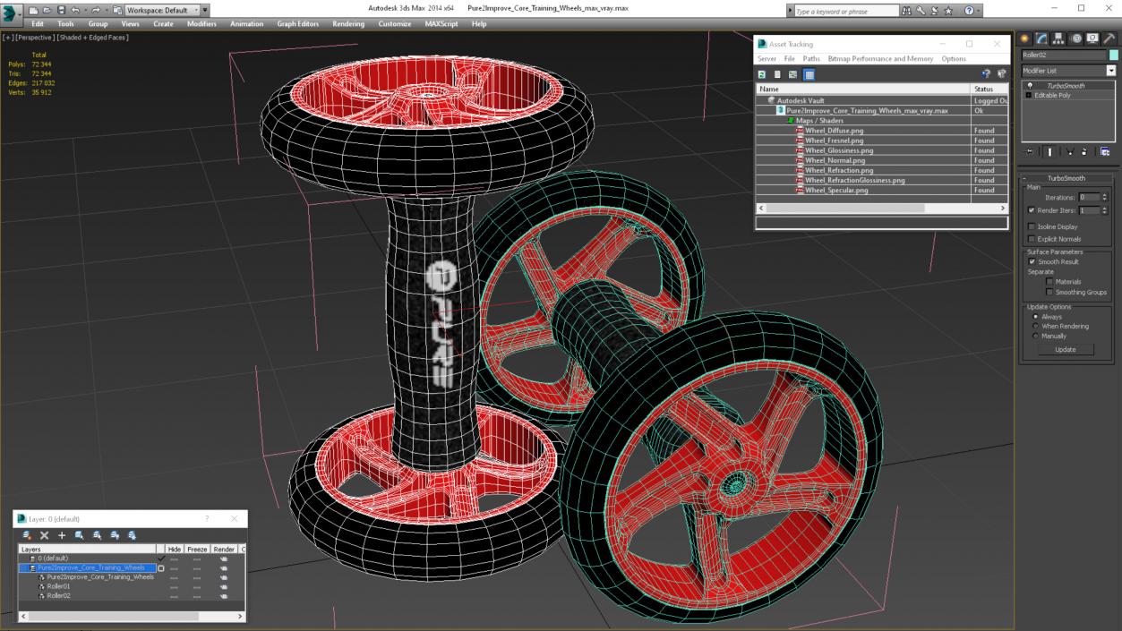 3D Pure2Improve Core Training Wheels model