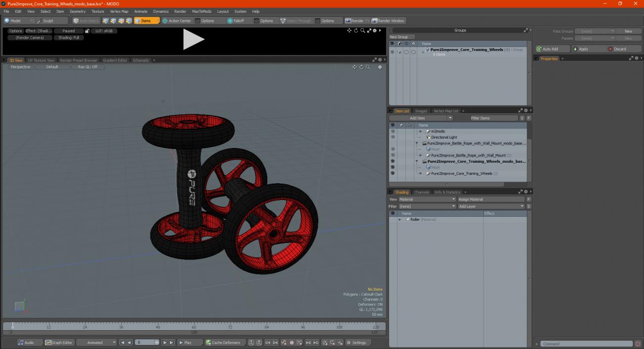 3D Pure2Improve Core Training Wheels model