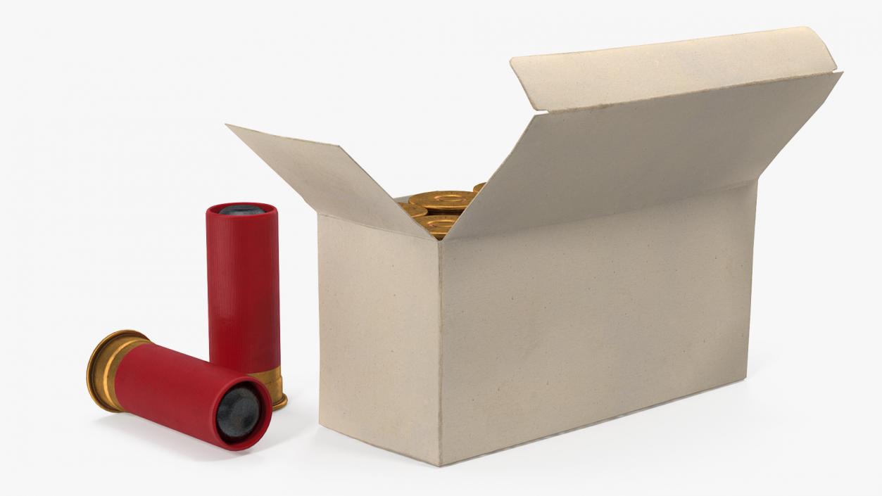 3D model Box of 12 Gauge Shotgun Shells