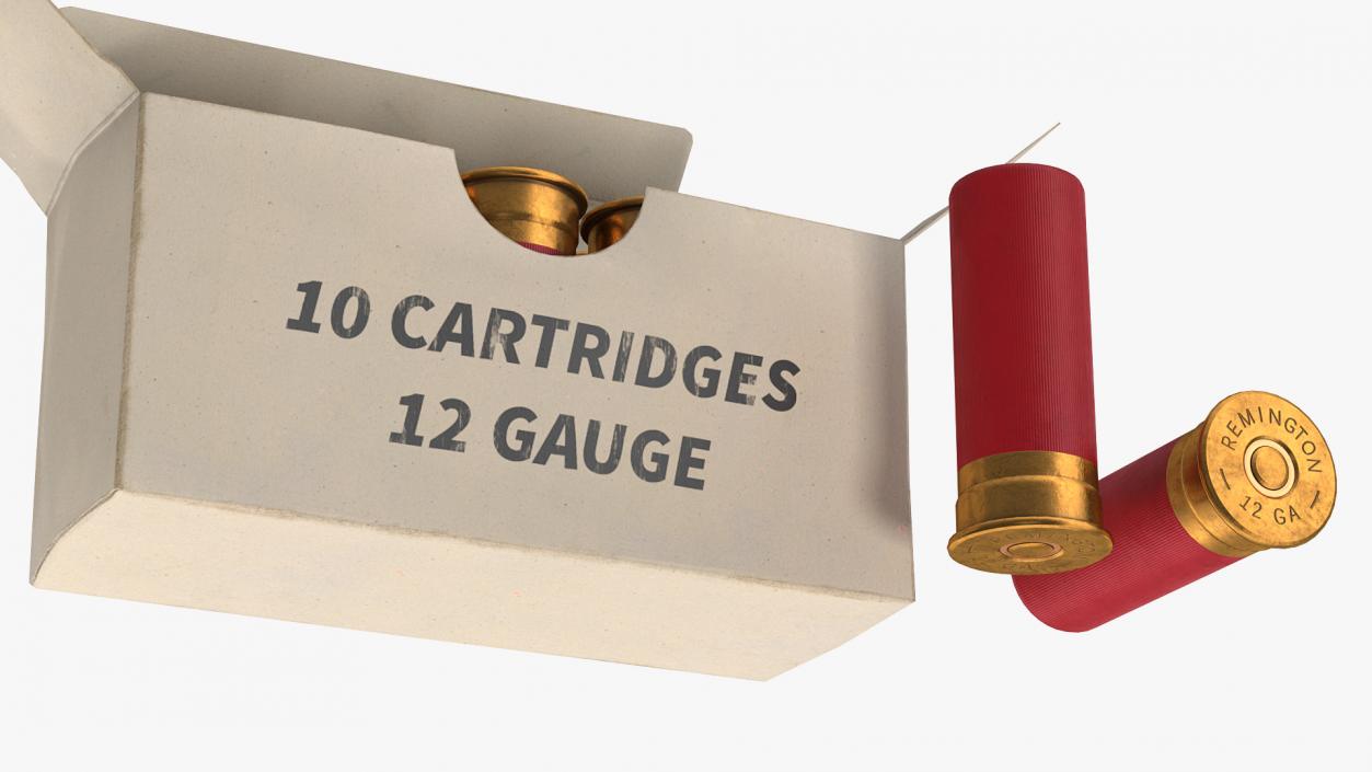 3D model Box of 12 Gauge Shotgun Shells