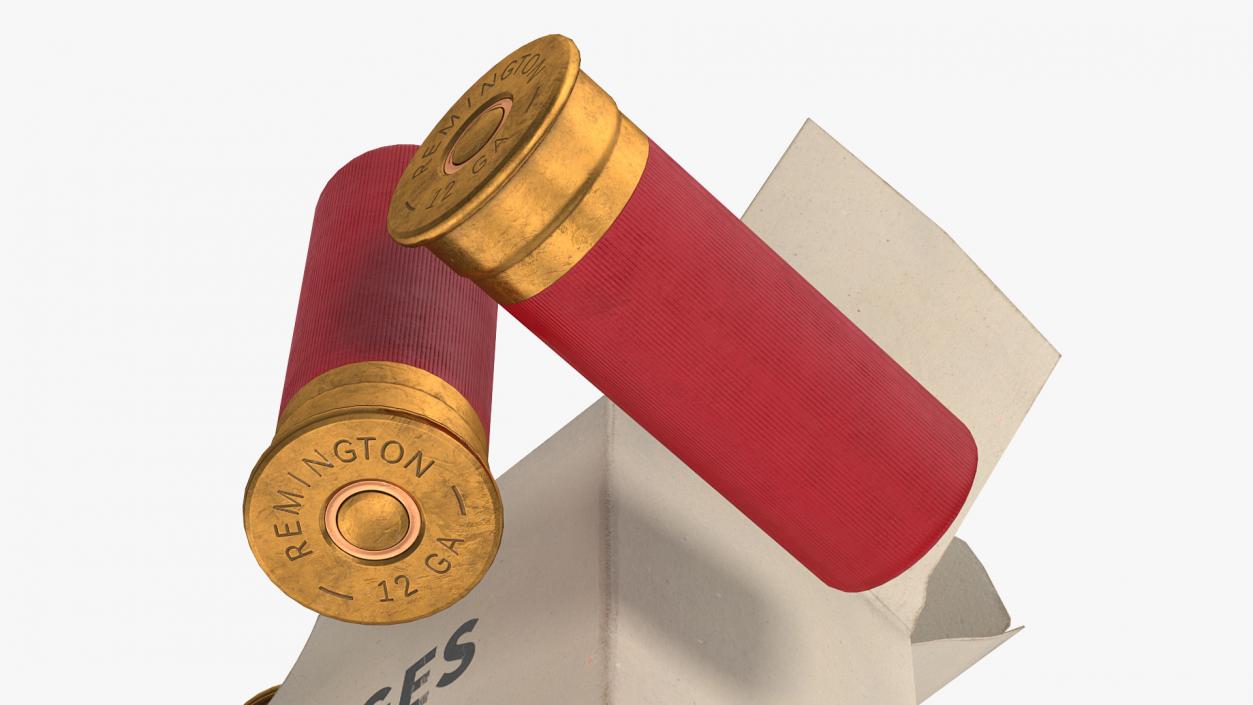 3D model Box of 12 Gauge Shotgun Shells