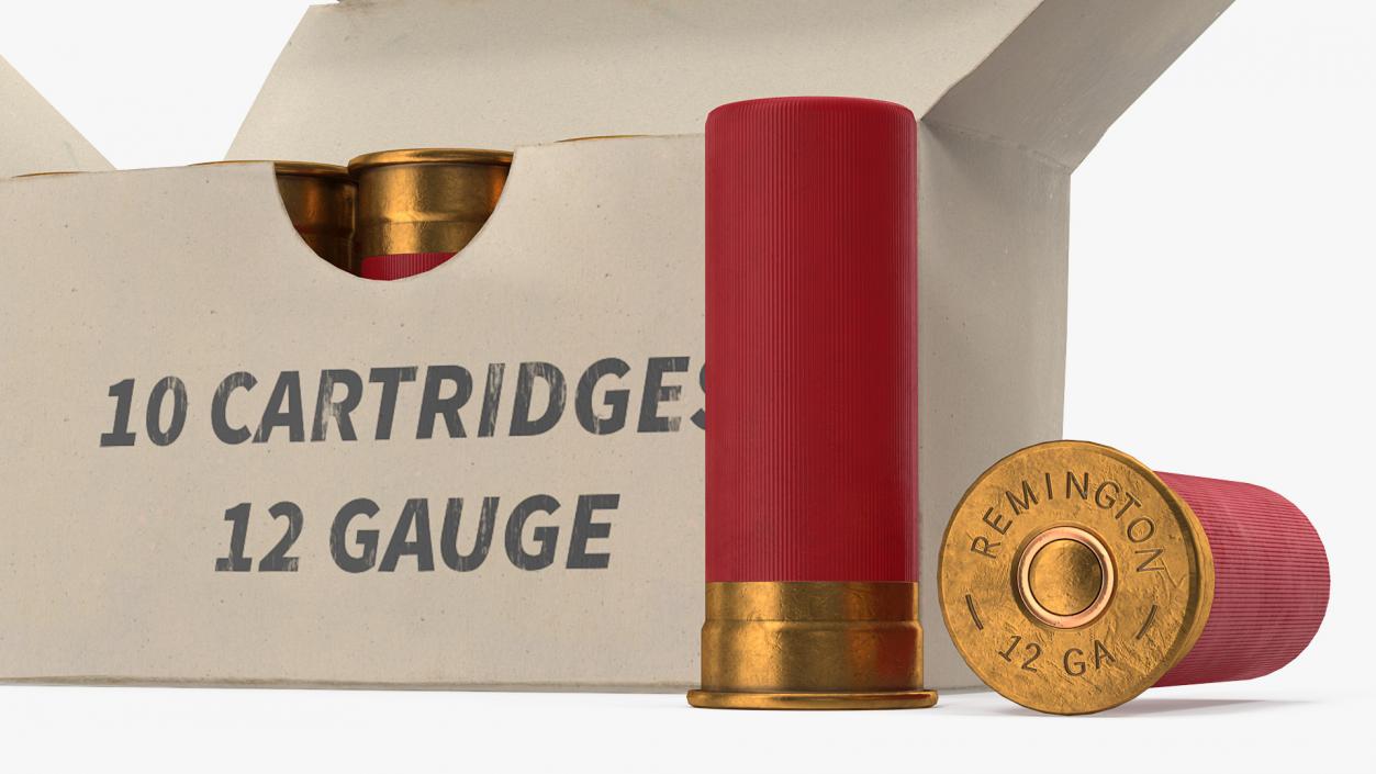 3D model Box of 12 Gauge Shotgun Shells