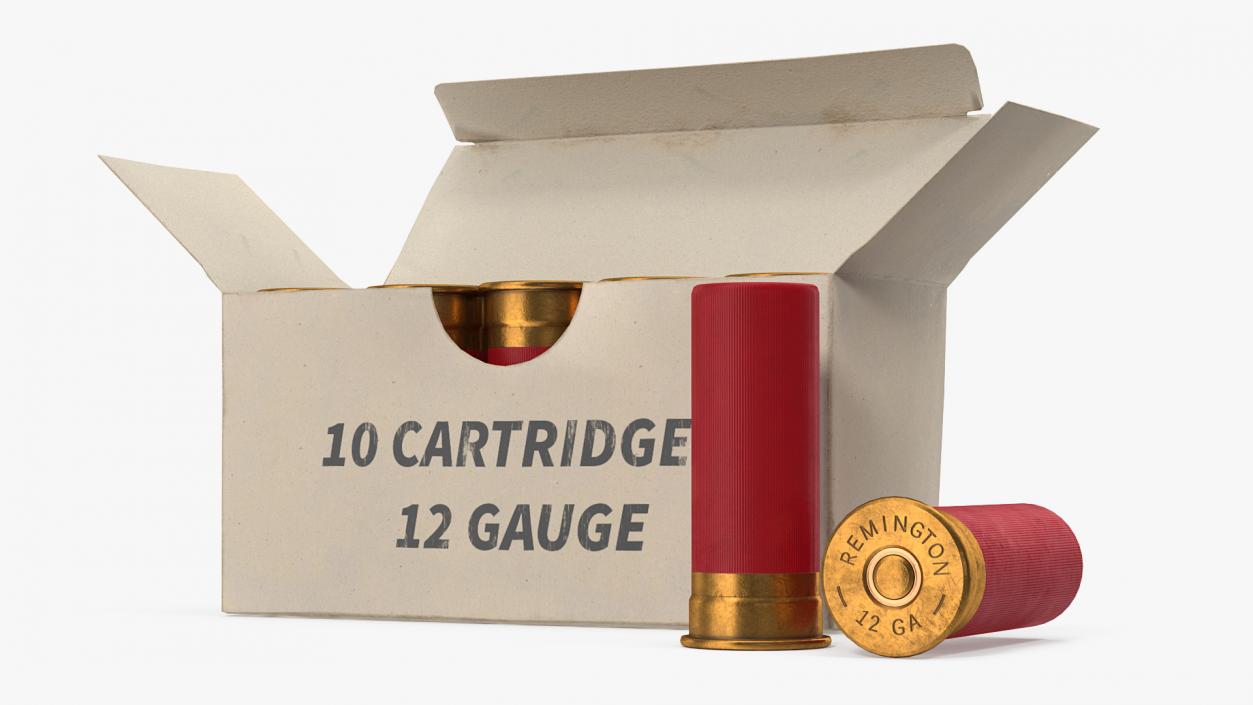 3D model Box of 12 Gauge Shotgun Shells