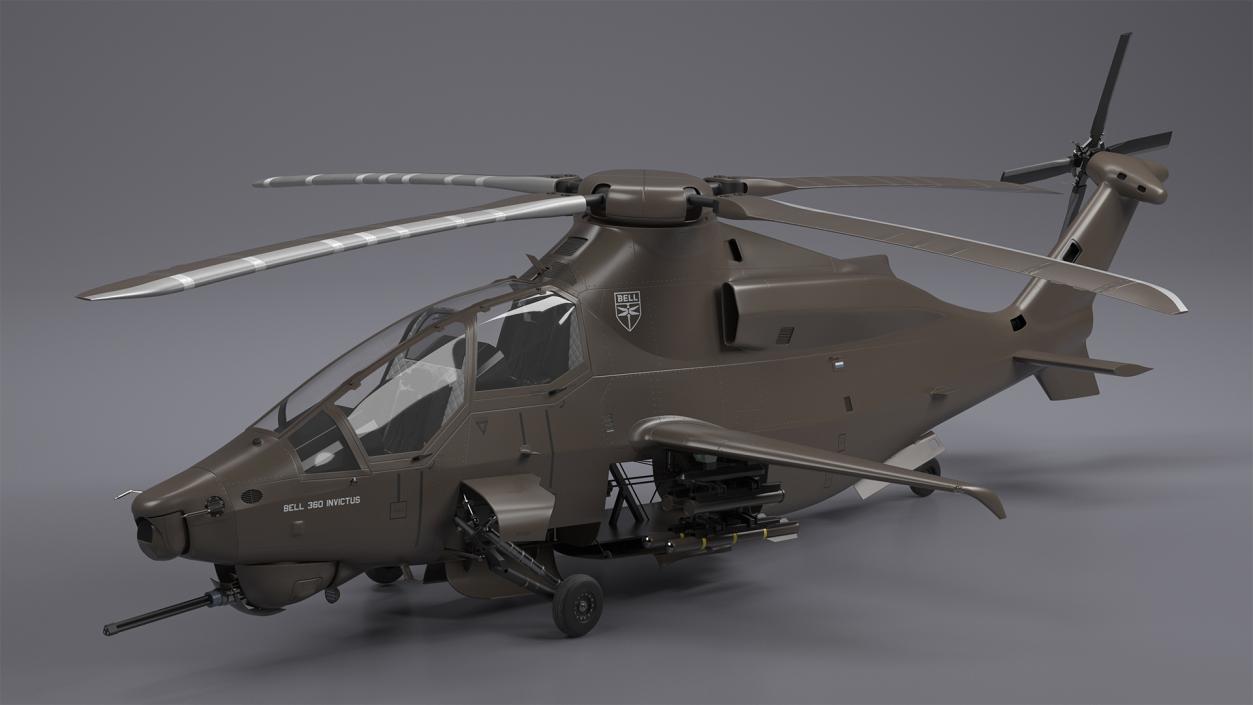 3D model Bell 360 Invictus Helicopter Rigged