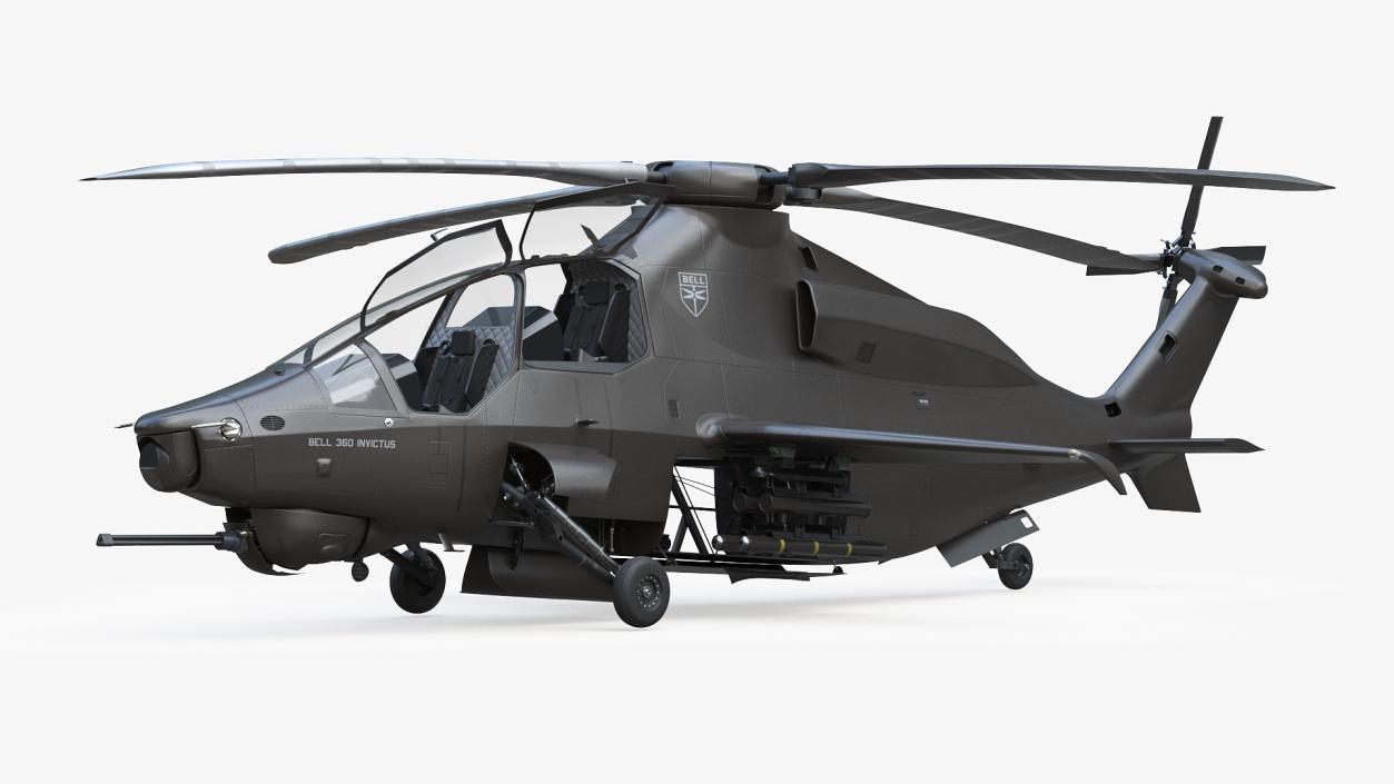 3D model Bell 360 Invictus Helicopter Rigged