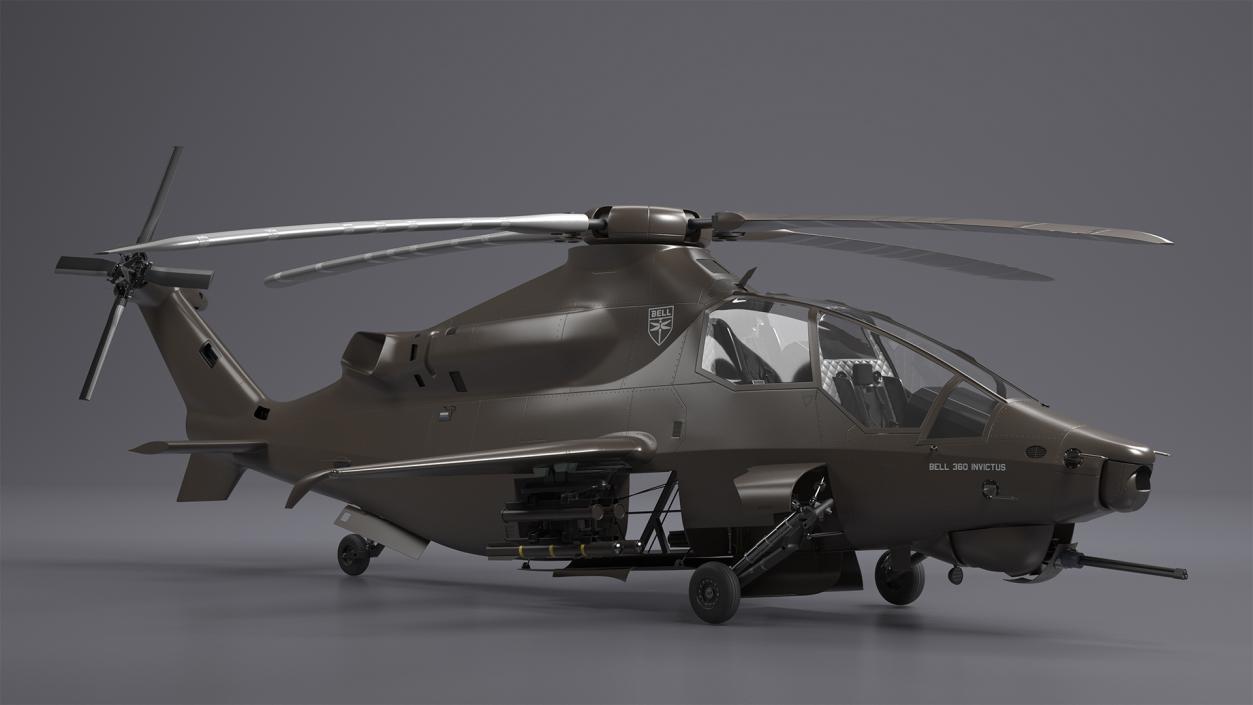 3D model Bell 360 Invictus Helicopter Rigged