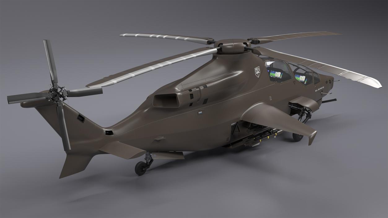 3D model Bell 360 Invictus Helicopter Rigged