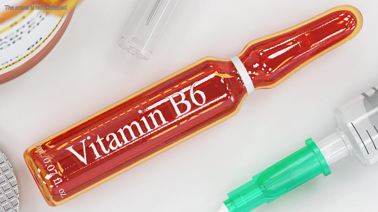 3D Vitamin B6 2ml Amber Ampoule model