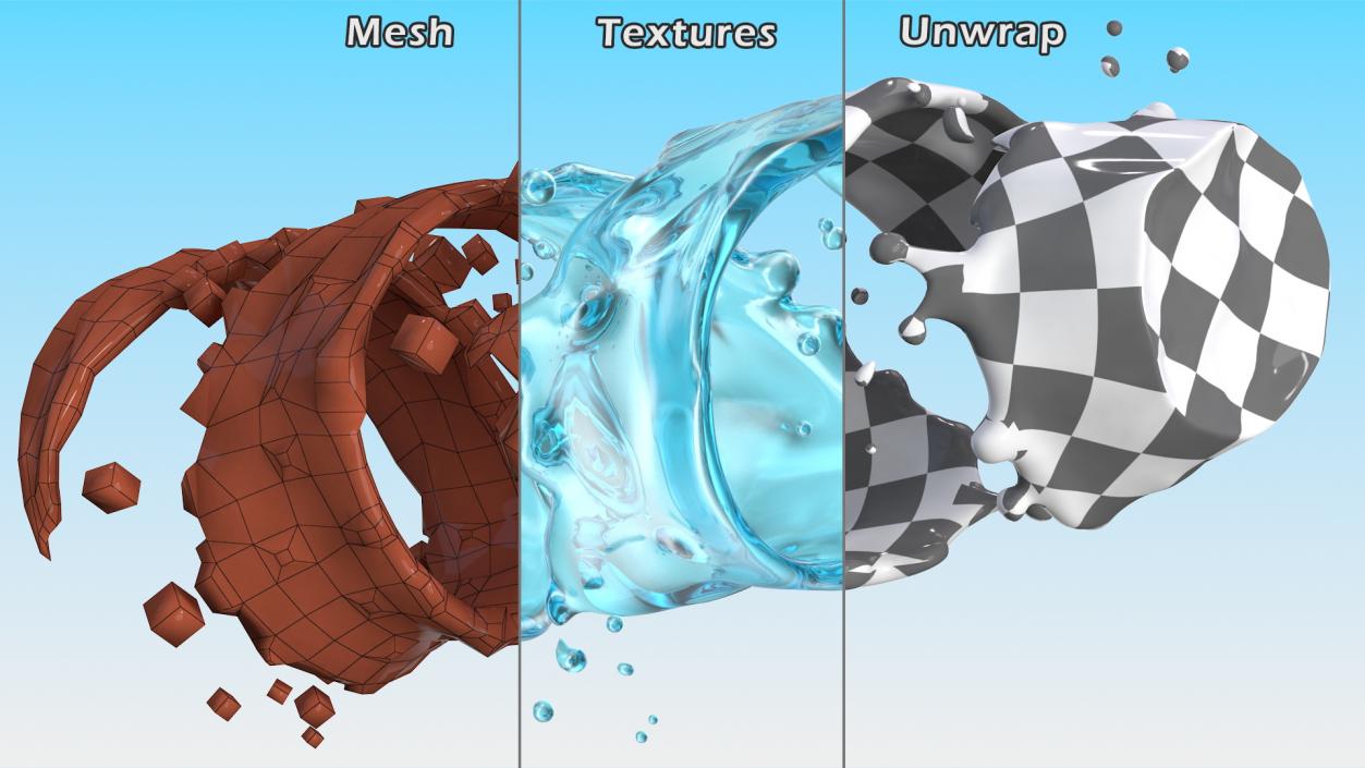 3D Liquid Splashes Collection 3 model