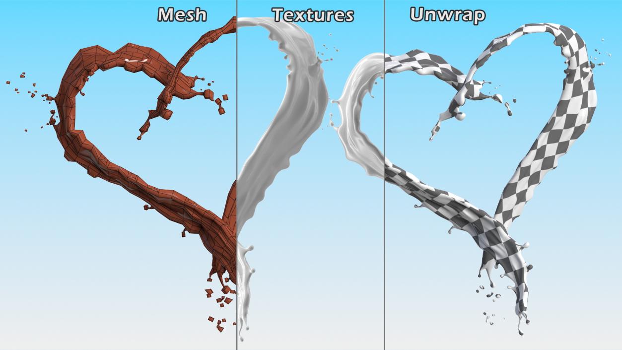 3D Liquid Splashes Collection 3 model