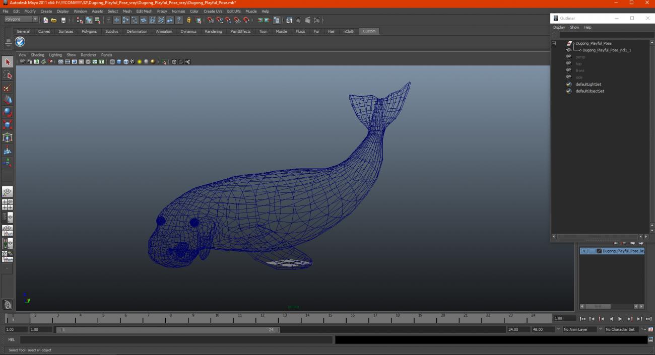 Dugong Playful Pose 3D model