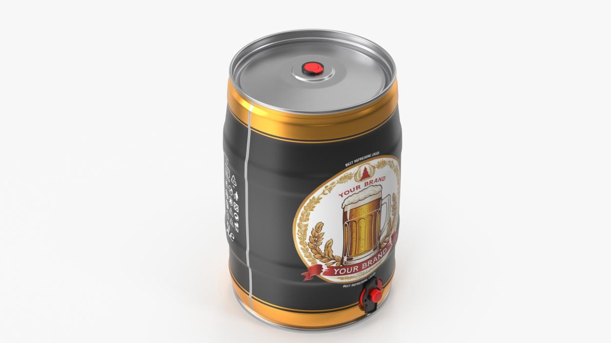 Generic Beer Keg with Tap Mockup 3D