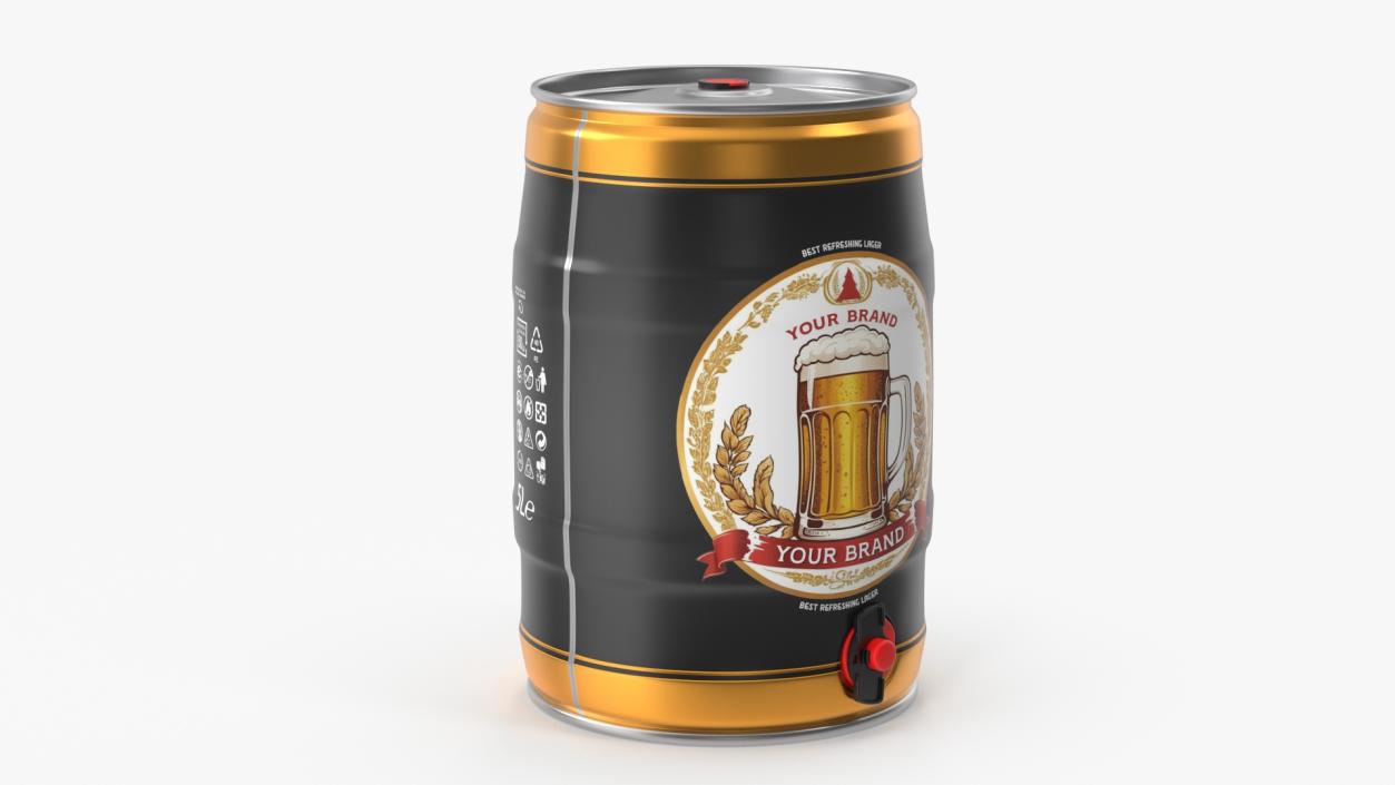 Generic Beer Keg with Tap Mockup 3D