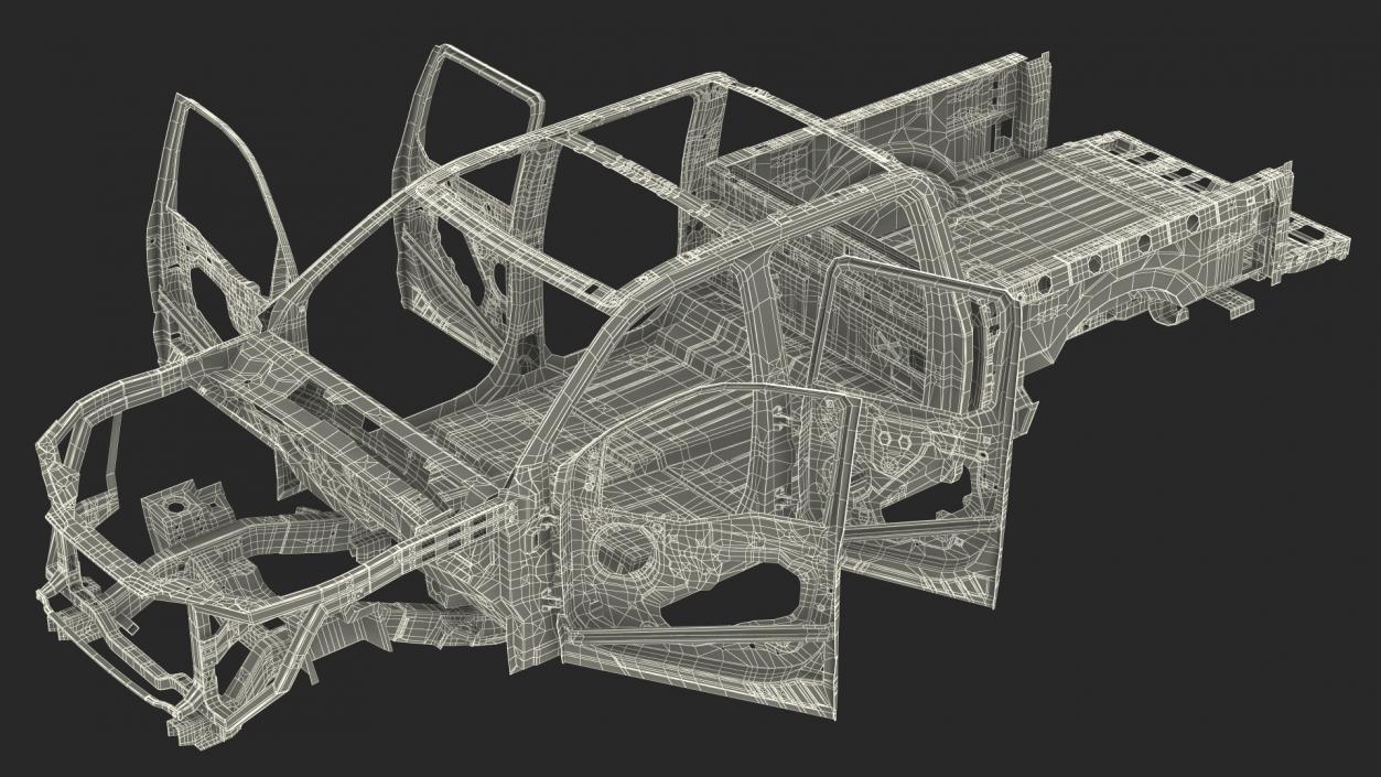 Car Frame Pickup without Hood 3D model