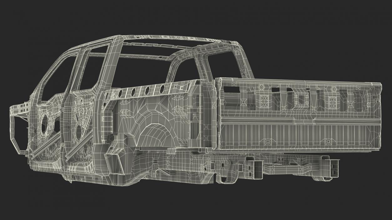 Car Frame Pickup without Hood 3D model