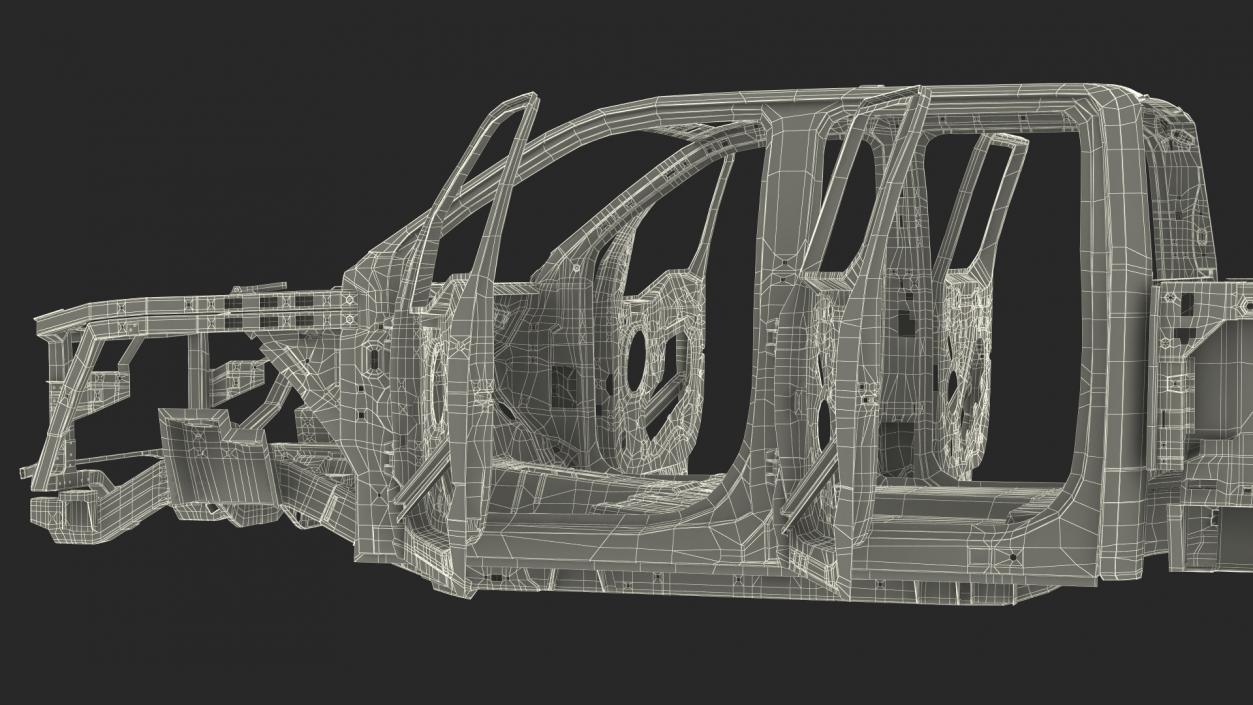 Car Frame Pickup without Hood 3D model