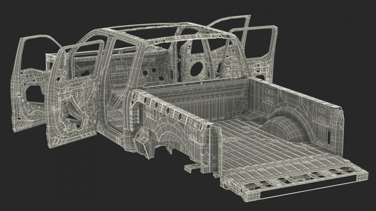 Car Frame Pickup without Hood 3D model