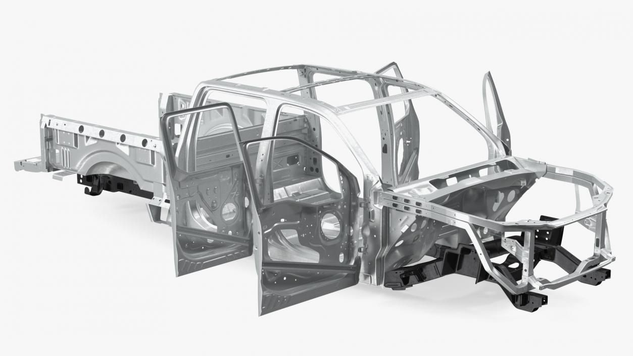 Car Frame Pickup without Hood 3D model