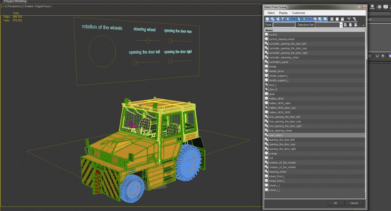 3D Push Back Tractor Hallam HE50 Rigged