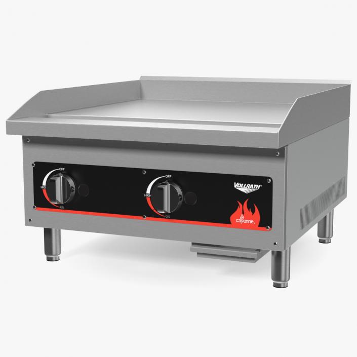 Vollrath 40720 Cayenne 24 Flat Top Gas Countertop Griddle 3D