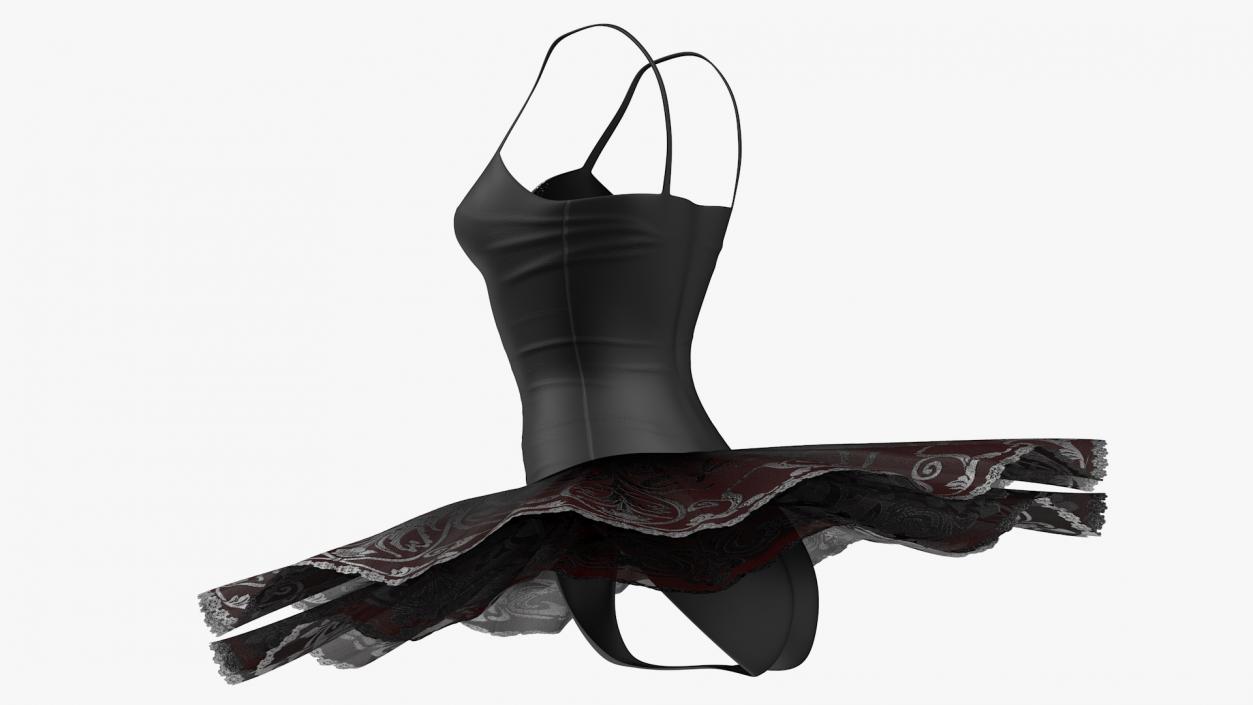 Black Swan Ballet Tutu 3D