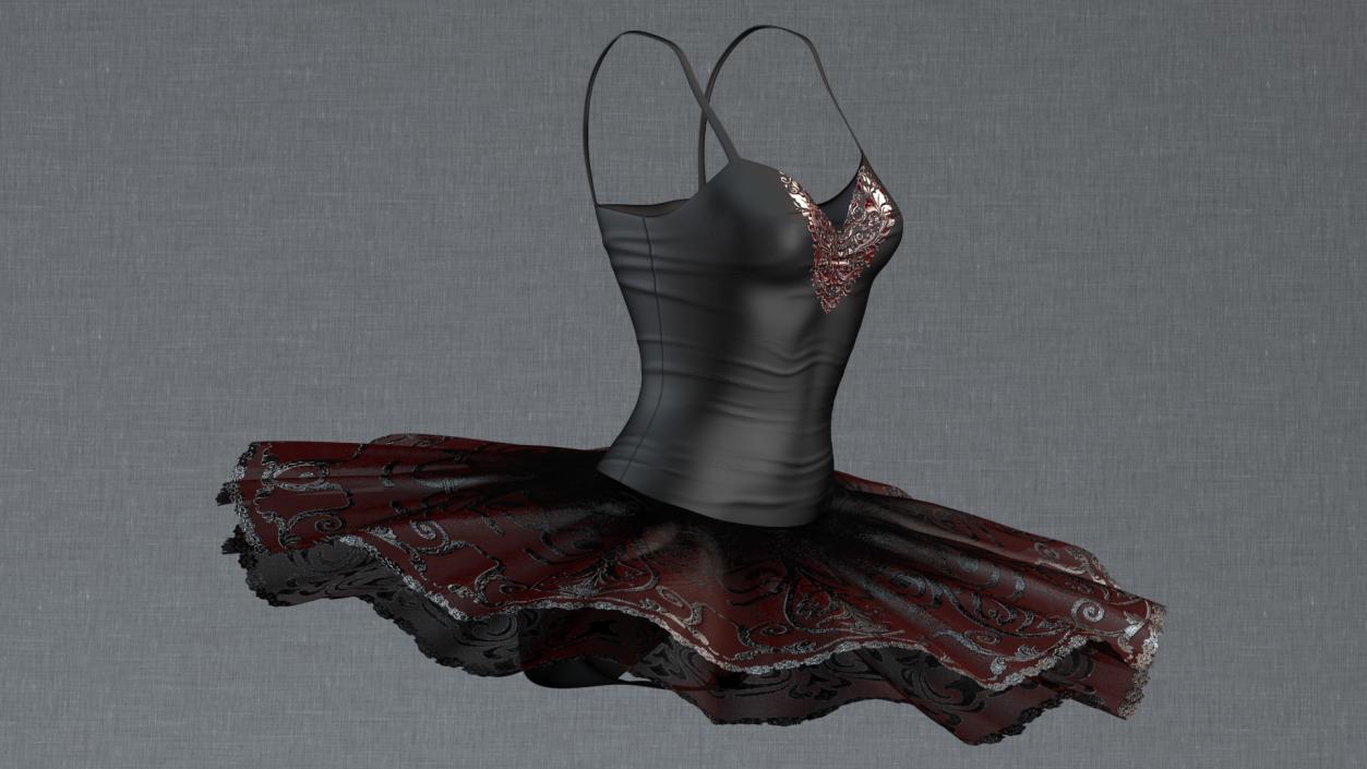 Black Swan Ballet Tutu 3D