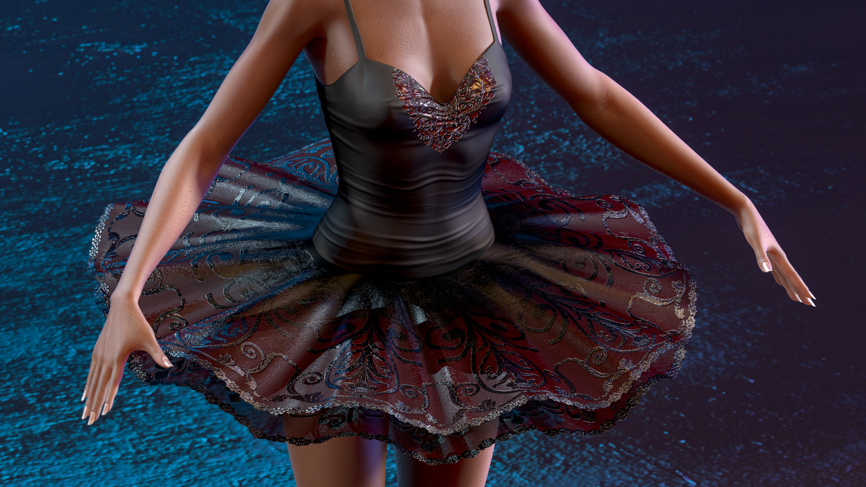 Black Swan Ballet Tutu 3D