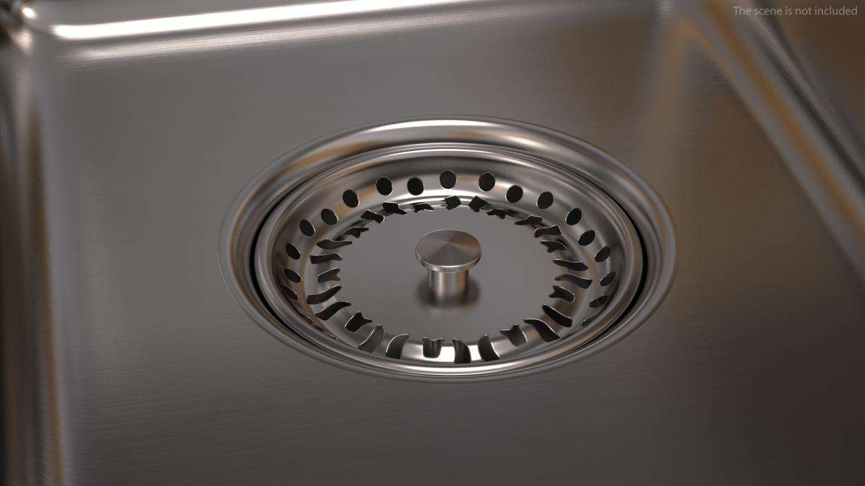 3D model Stainless Steel Narrow Single Bowl Undermount Sink