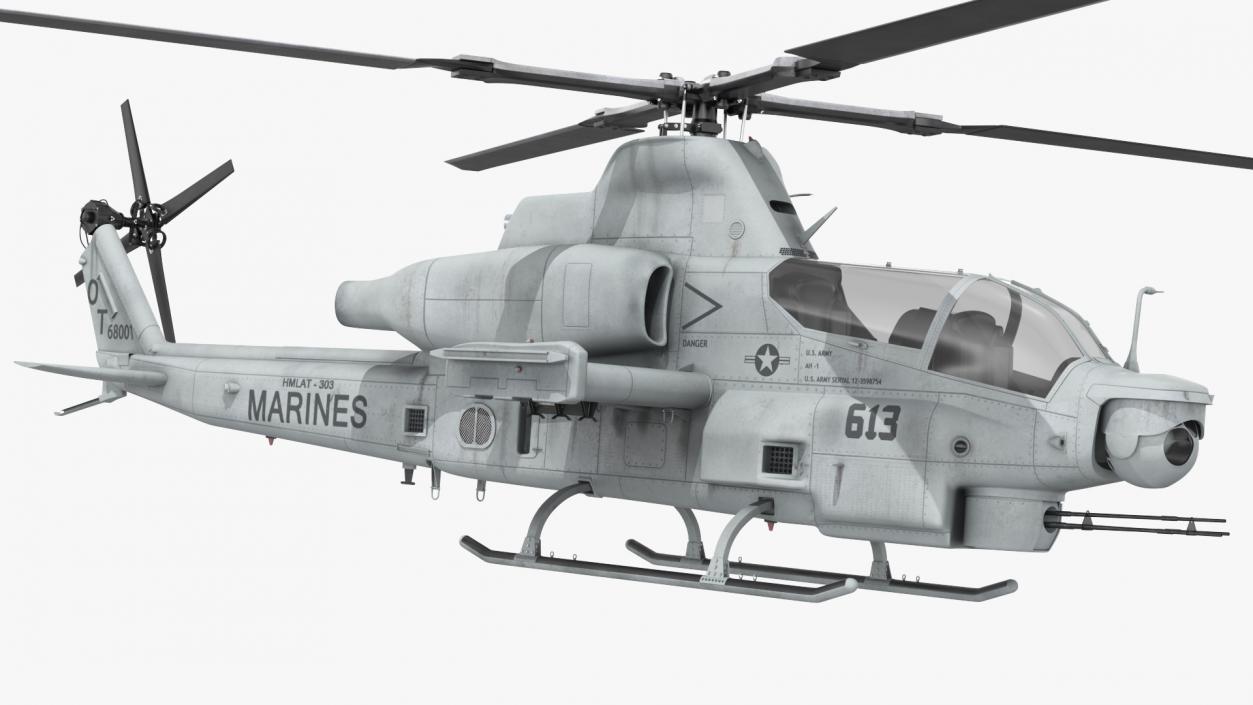 Bell AH-1Z Attack Helicopter Rigged for Maya 3D model