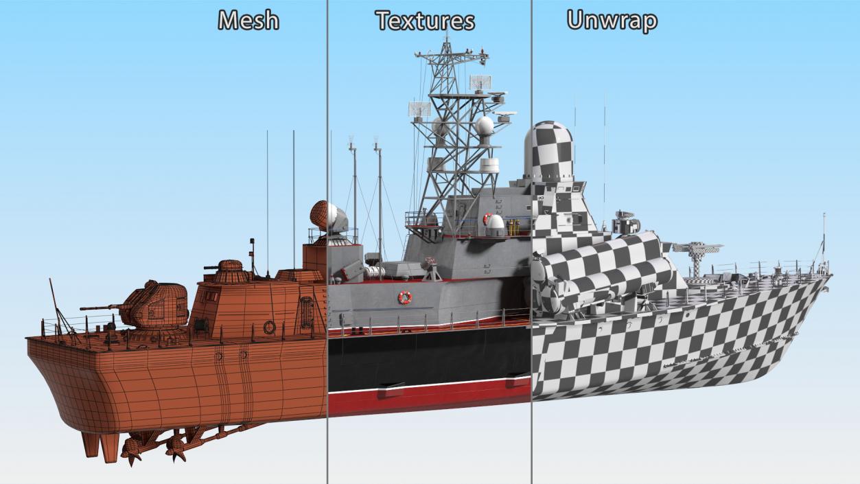 Naval Missile Cruiser Warship Nanuchka Class Project 1234 3D