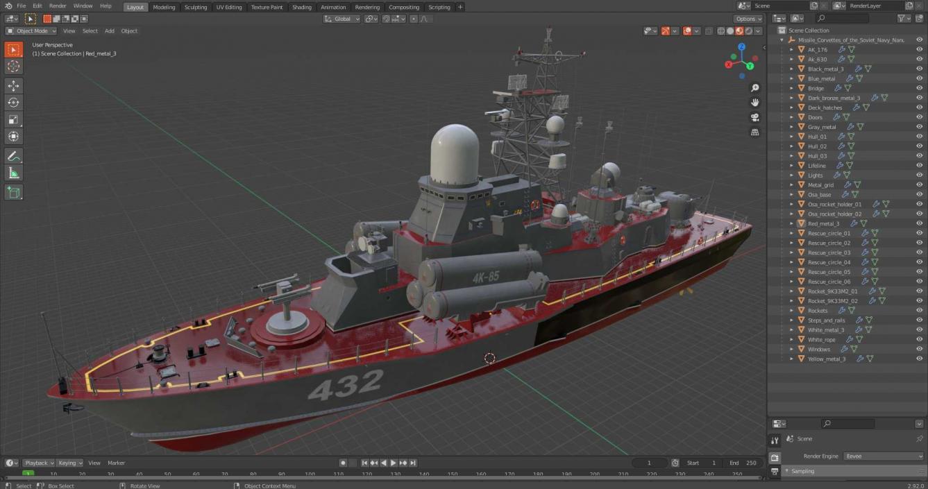 Naval Missile Cruiser Warship Nanuchka Class Project 1234 3D