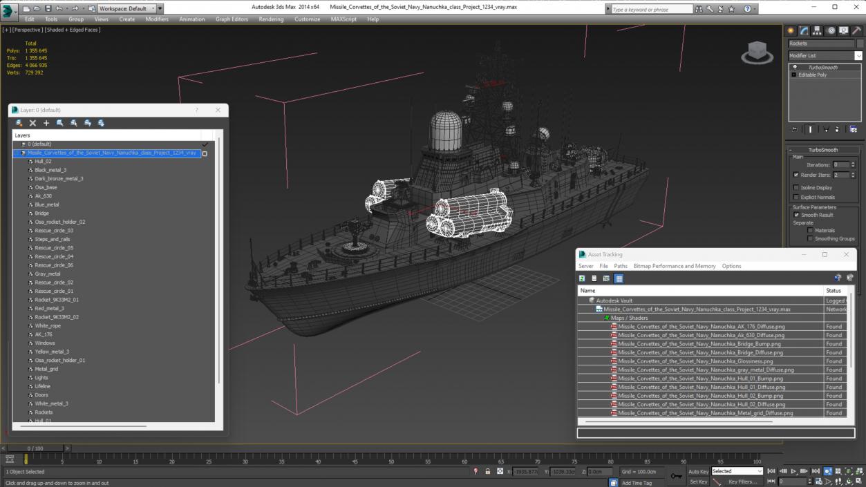 Naval Missile Cruiser Warship Nanuchka Class Project 1234 3D