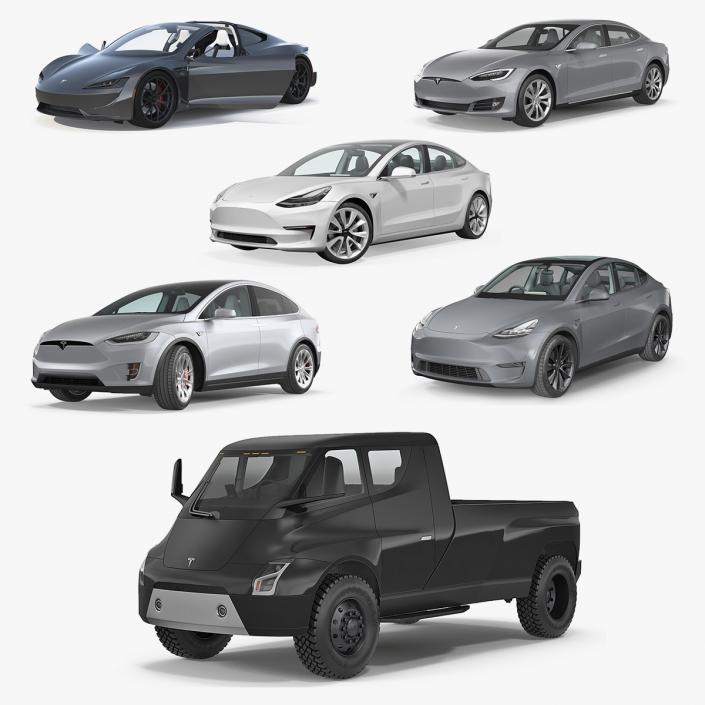 3D Tesla Cars 3D Models Collection 5 model