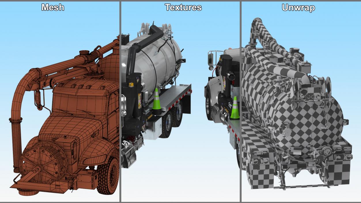 3D model Peterbilt Sewer Cleaner Hydro Excavation