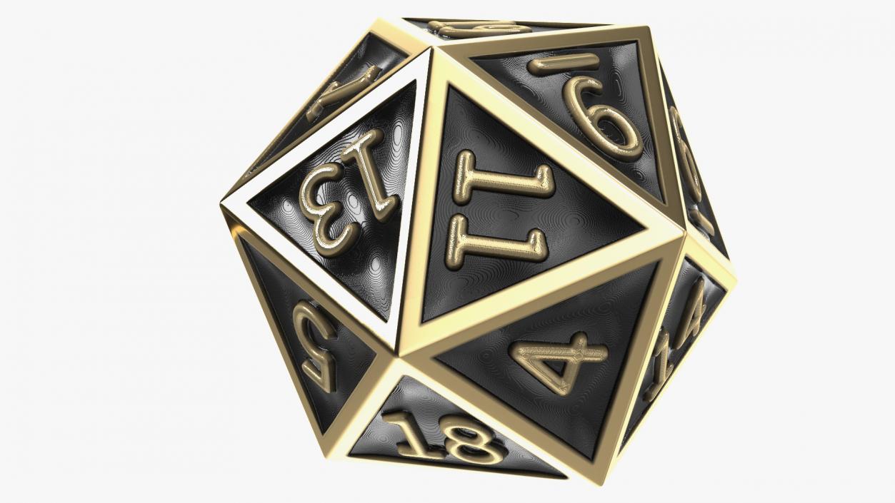 DND Dice Set Bronze 3D model