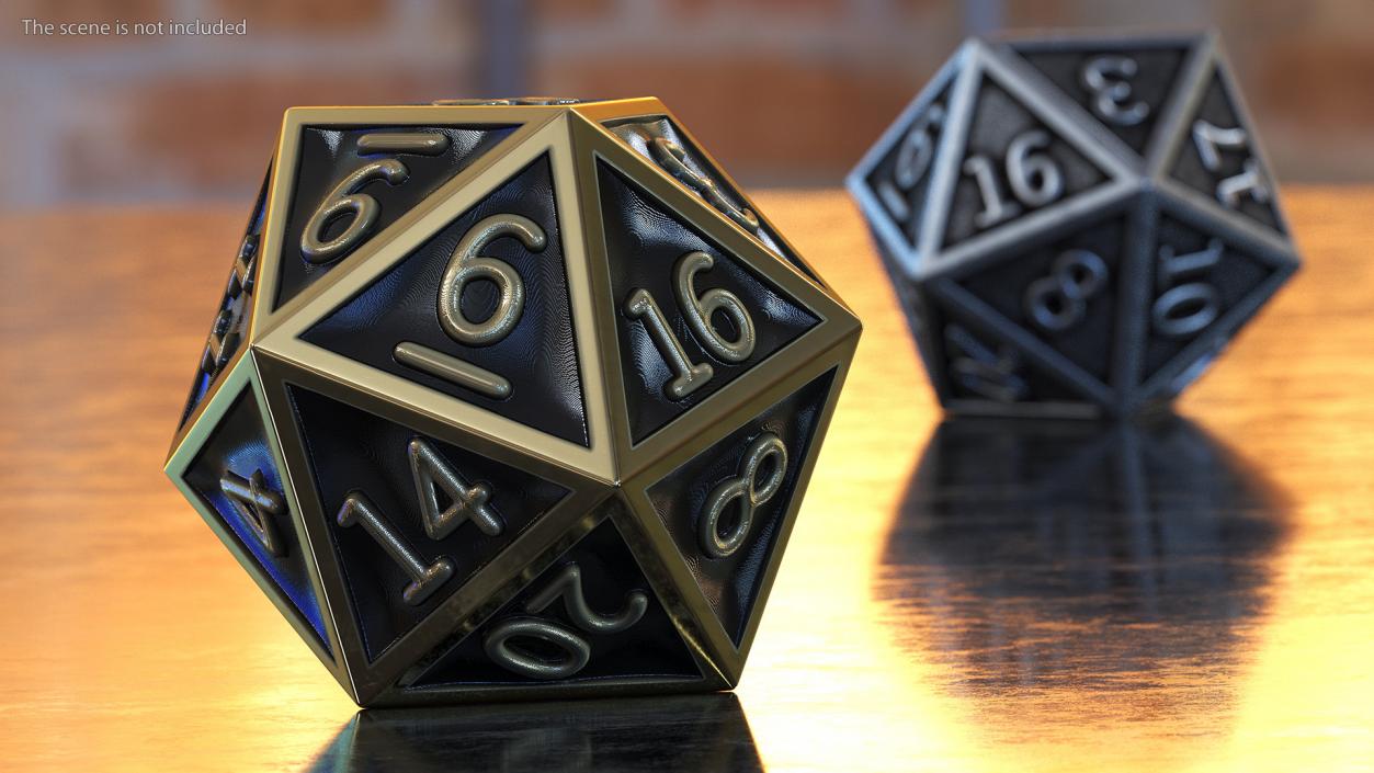 DND Dice Set Bronze 3D model