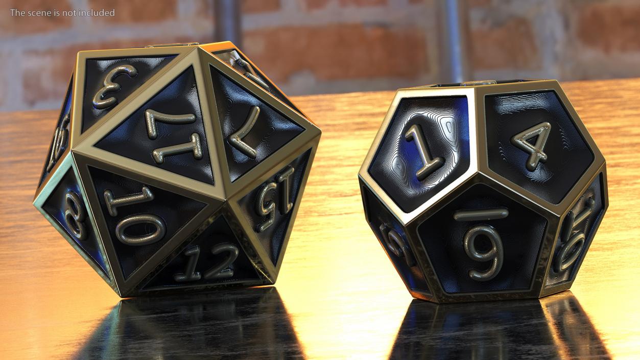 DND Dice Set Bronze 3D model