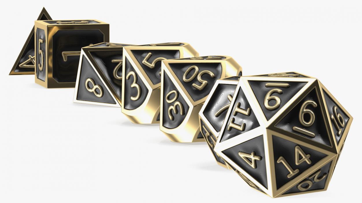 DND Dice Set Bronze 3D model