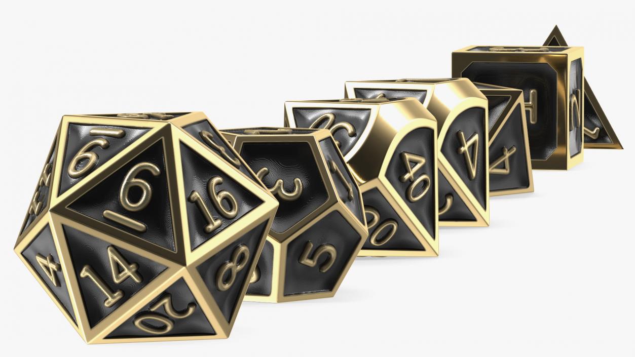 DND Dice Set Bronze 3D model