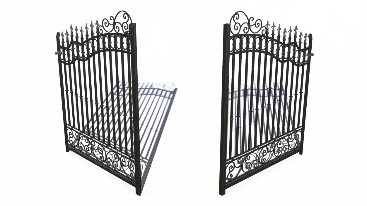 Ornate Wrought Iron Gate 3D model