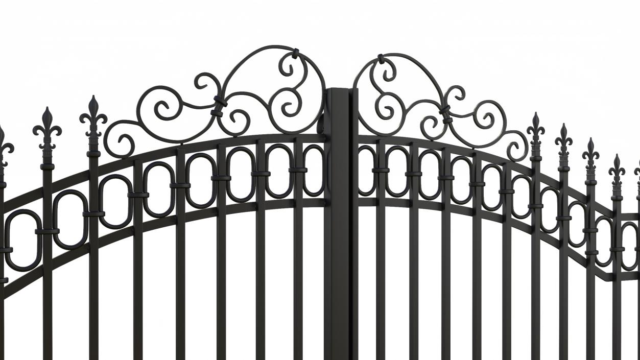 Ornate Wrought Iron Gate 3D model