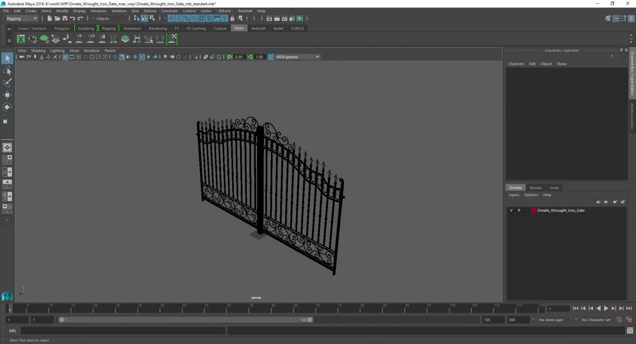 Ornate Wrought Iron Gate 3D model