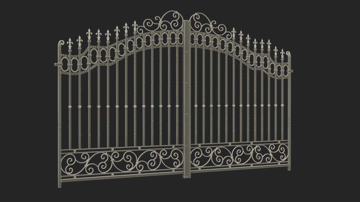 Ornate Wrought Iron Gate 3D model