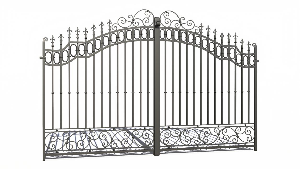 Ornate Wrought Iron Gate 3D model