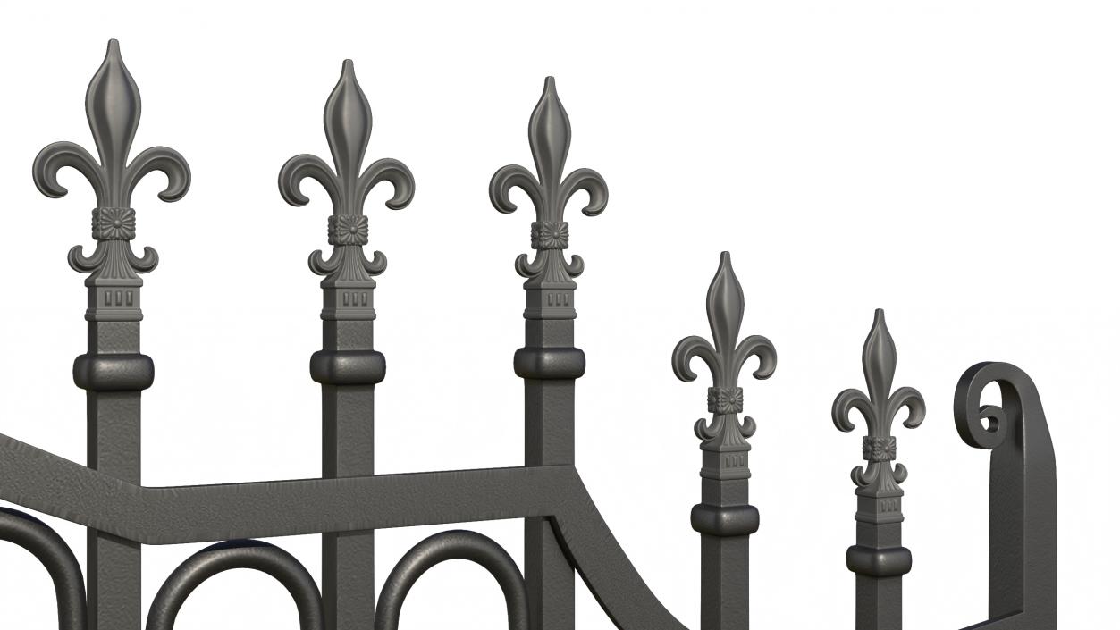 Ornate Wrought Iron Gate 3D model