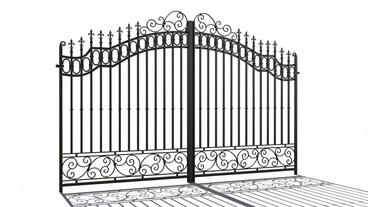 Ornate Wrought Iron Gate 3D model