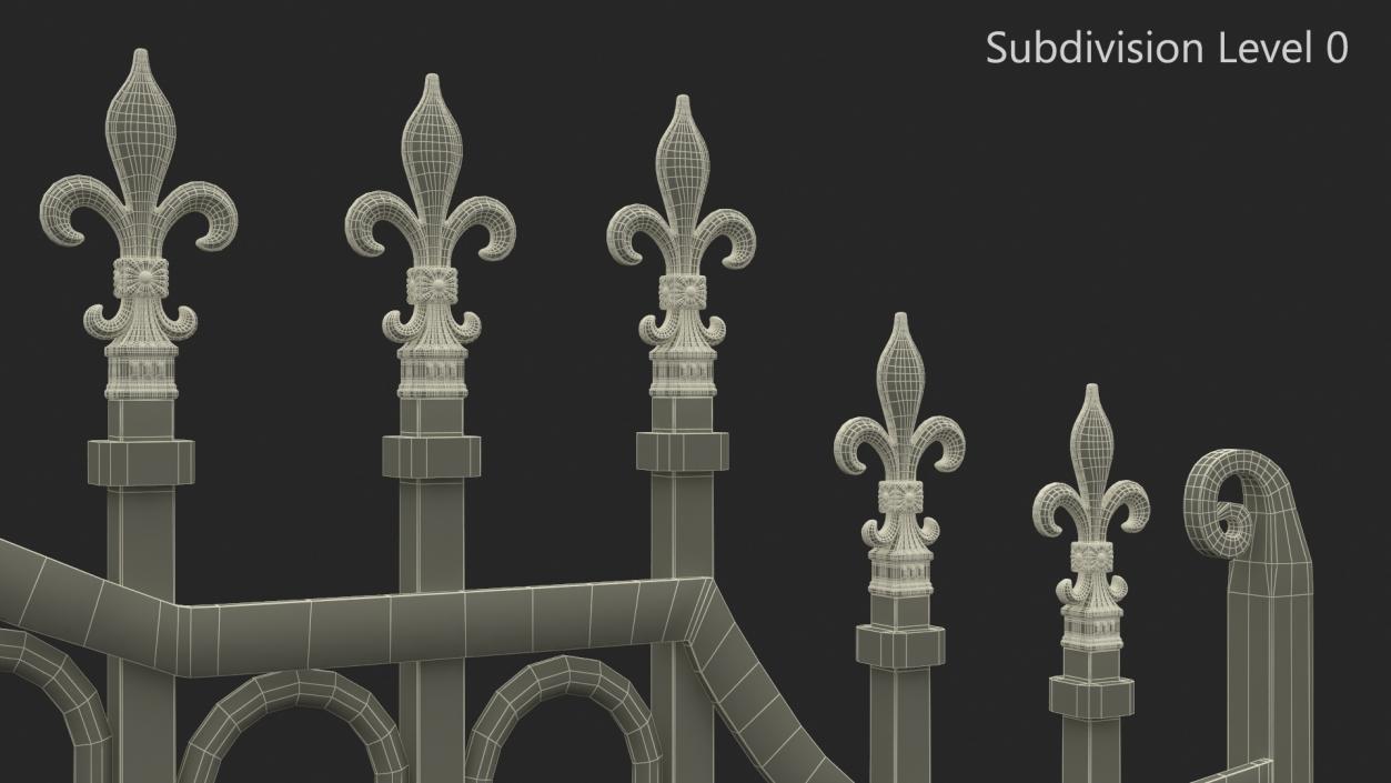 Ornate Wrought Iron Gate 3D model